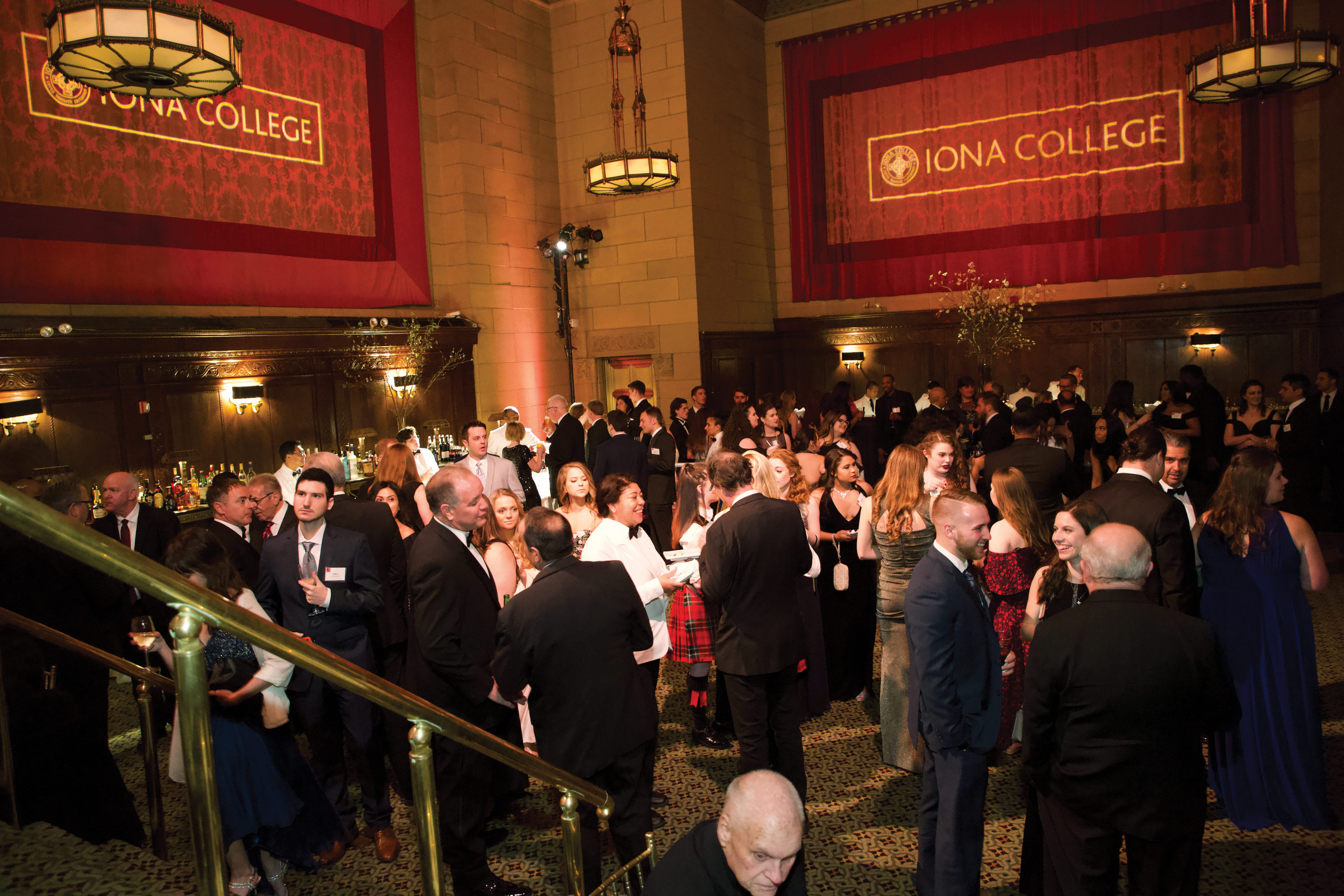 People mix and mingle at the Trustees Scholarship Award Gala.