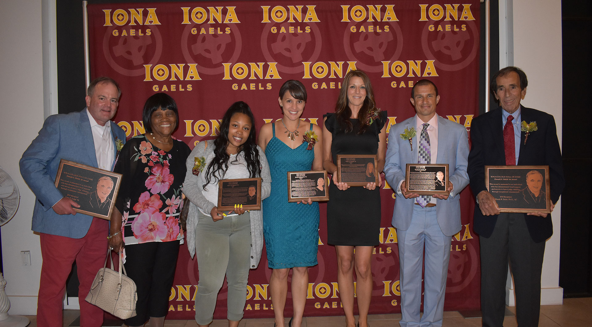 Hall of famers and awardees from left to right: Greg Judge, Shirley Womack, Carson Womack, Jennifer Shoemaker, Kathy Kunath, Ricardo Santos and Frank Fazio