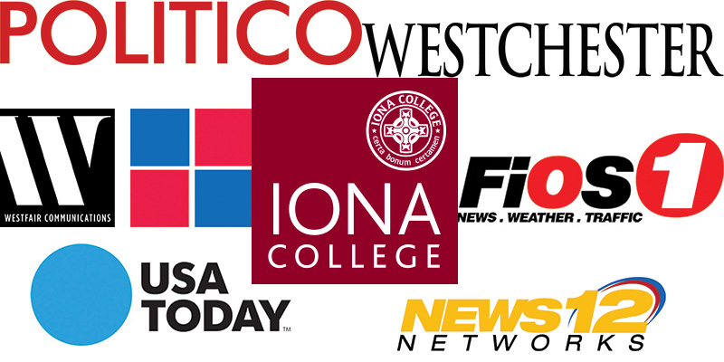 Collage of Iona Logo with news logos featured in this article