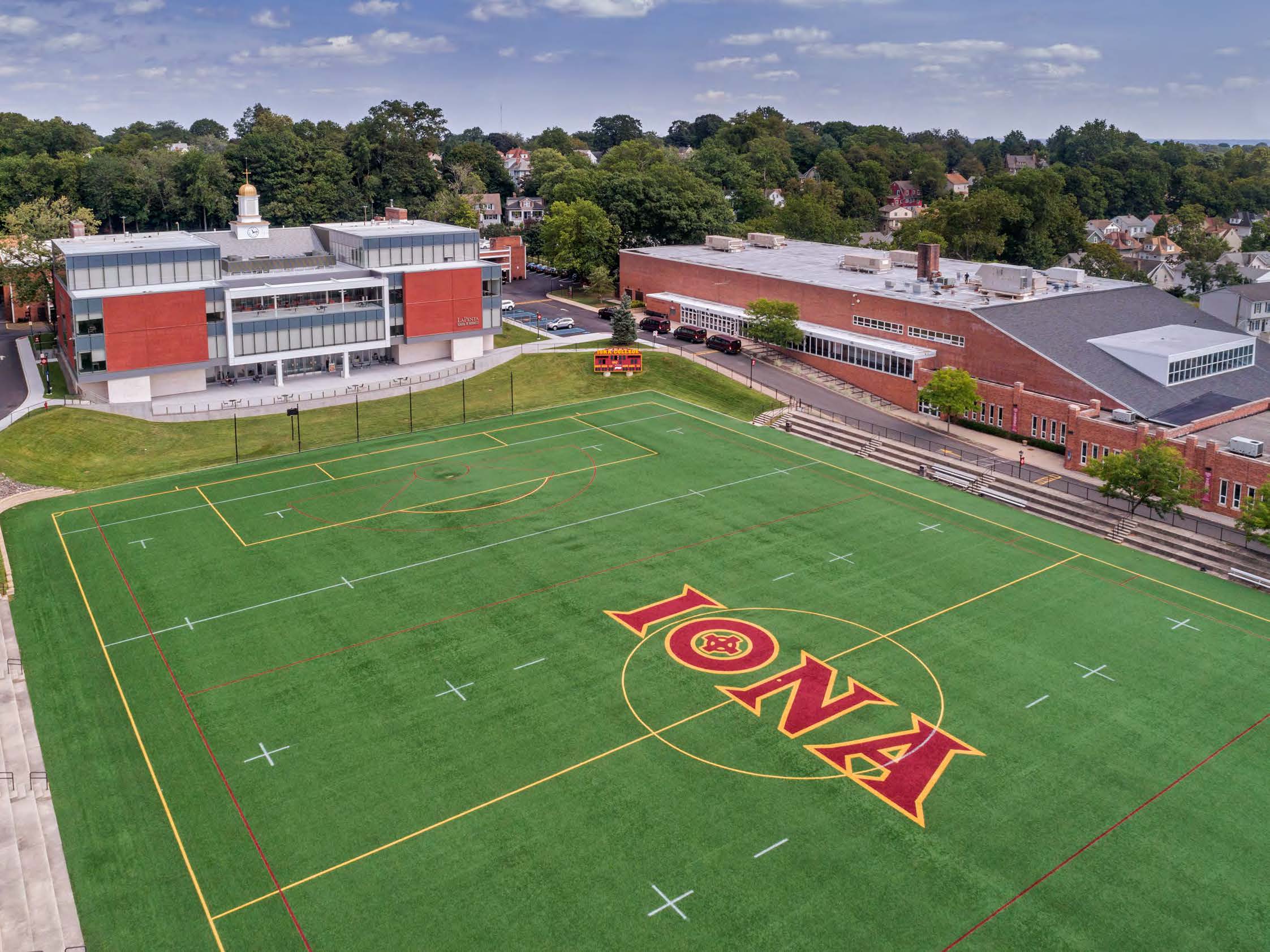 Aerial view of Mazzella Field at Iona College.