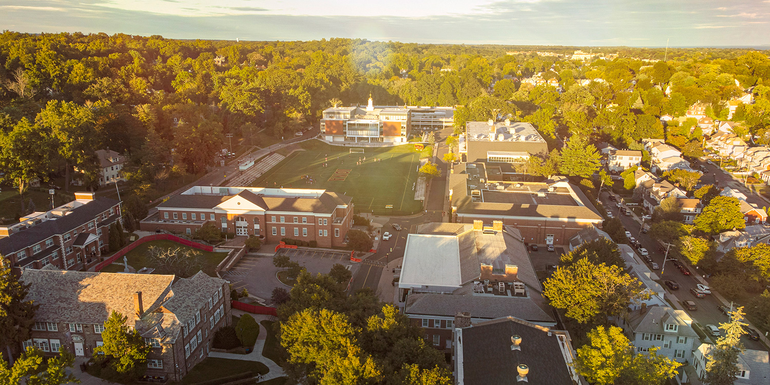 Aerial view of the Iona College campus.