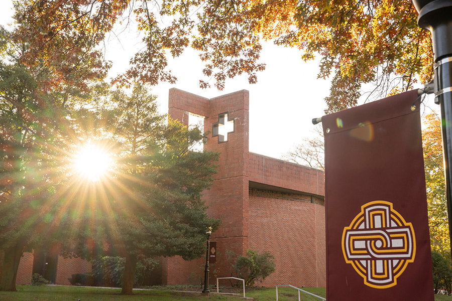 The sun shines on the Iona campus in Bronxville.