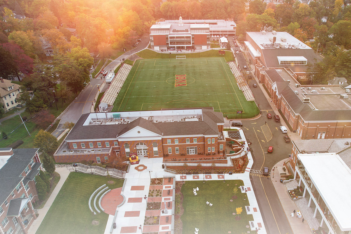 A drone image of the Iona campus in New Rochelle.