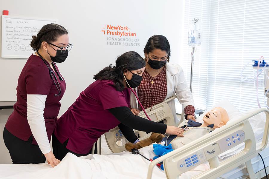 Students in the Nursing program at the NewYork-Presbyterian Iona School of Health Sciences.