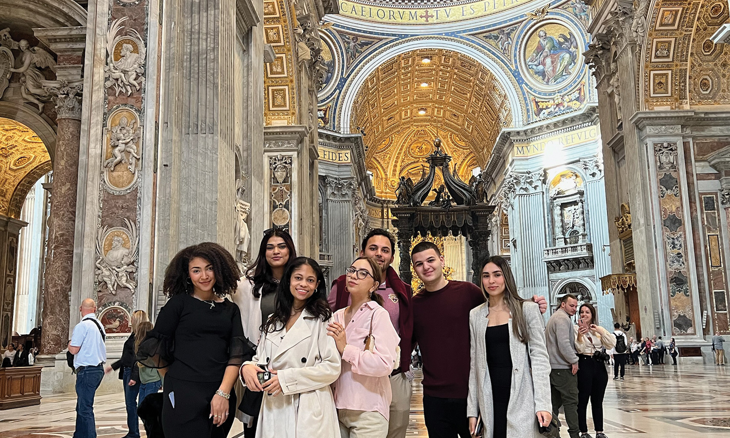 Students visited Saint Peter’s Basilica in Vatican City during their travels through Rome and Milan, Italy.