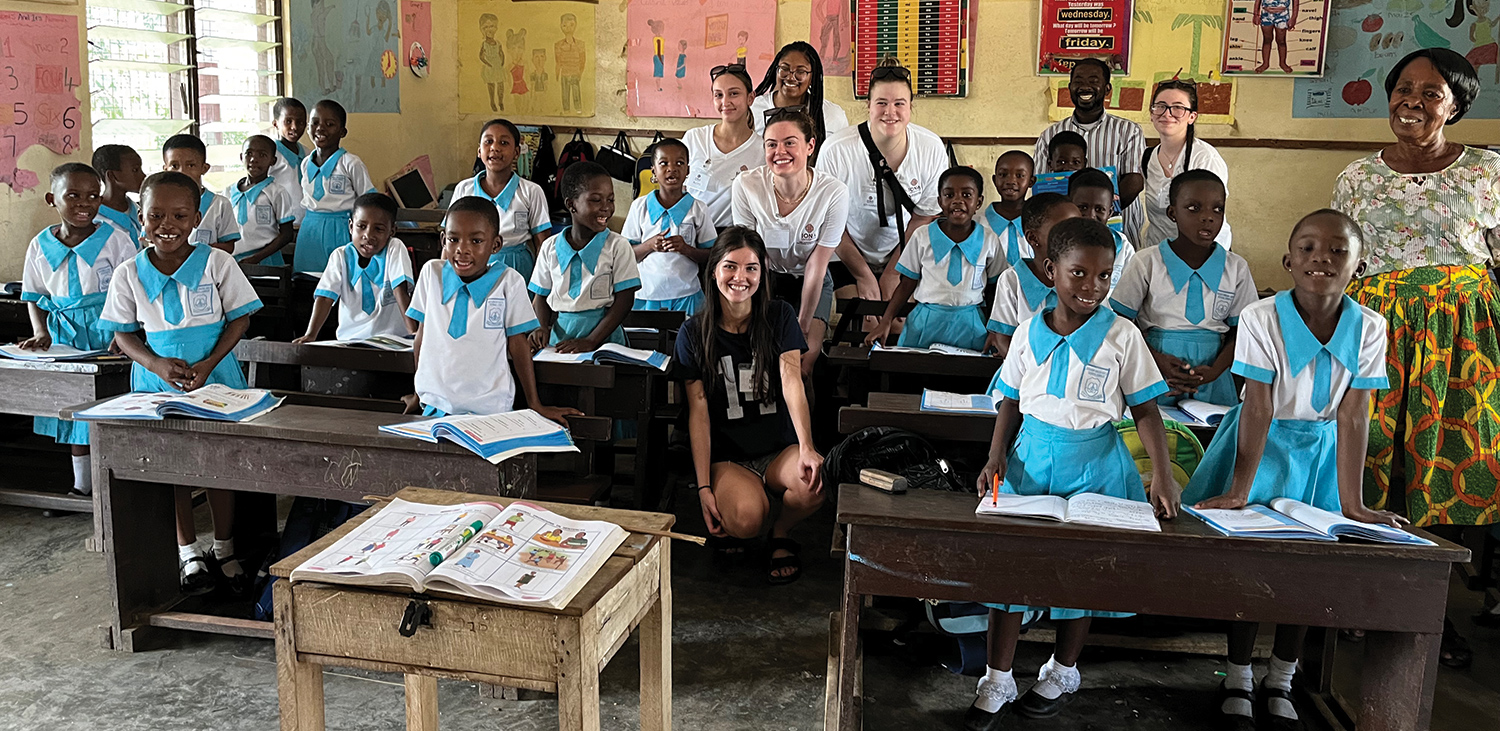 Nursing students in a classroom in Ghana.