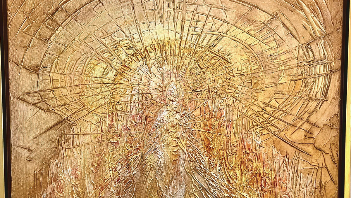 Br. Chapman’s painting, titled “Eucharist,” was showcased at the National Eucharistic Congress.