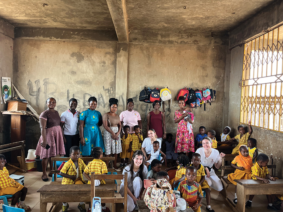 Nursing students at a classroom in Ghana.