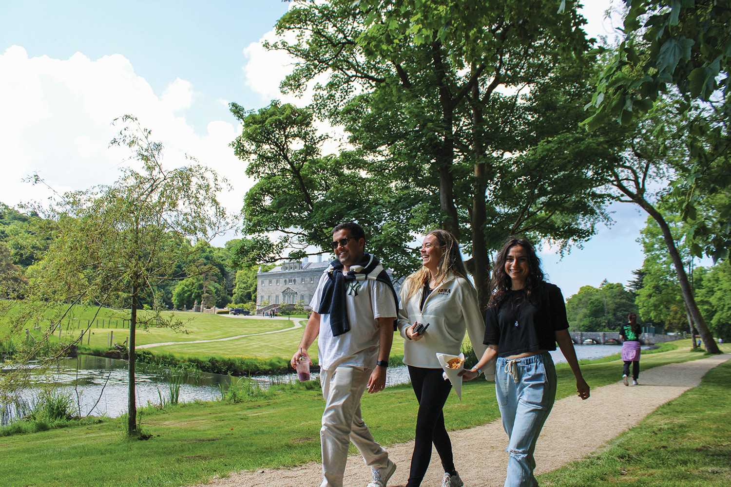 Iona students enjoy a walk around Westport House Estate.